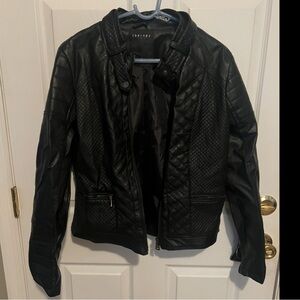 Black Quilted Leather Jacket (motorcycle jacket)